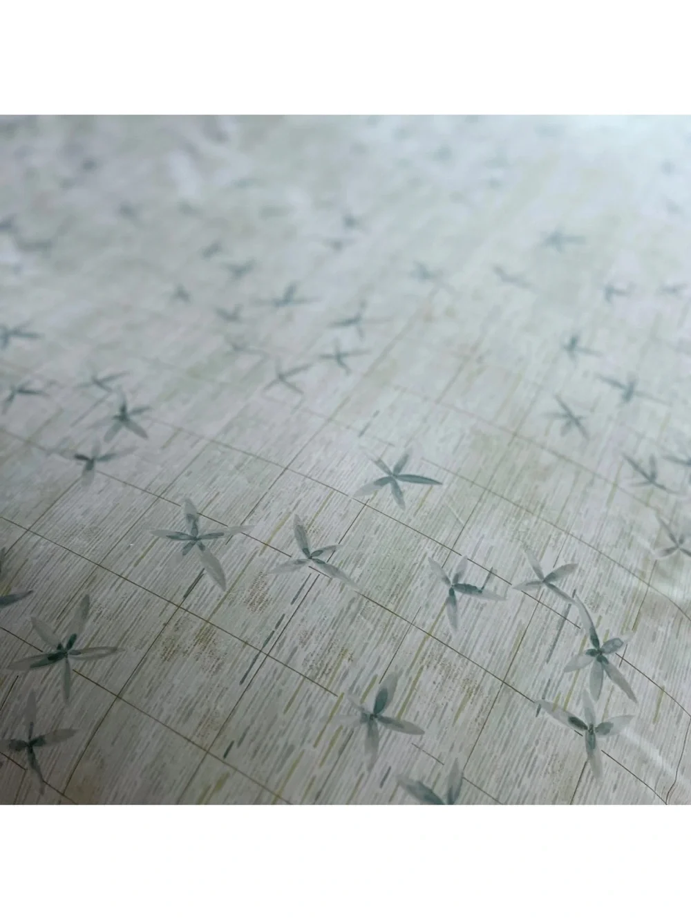 RARE Calvin Klein Ocean Grid Jade Green QUEEN Duvet Cover Floral Graphic Italy